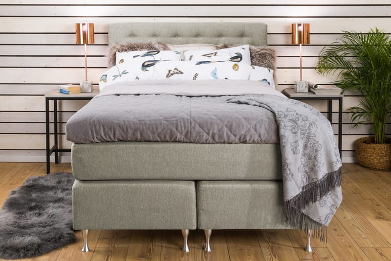 Cloud Komplett Sengepakke 140x200 - Sider Beige/Hvit - Møbler - Senger - Kontinentalsenger