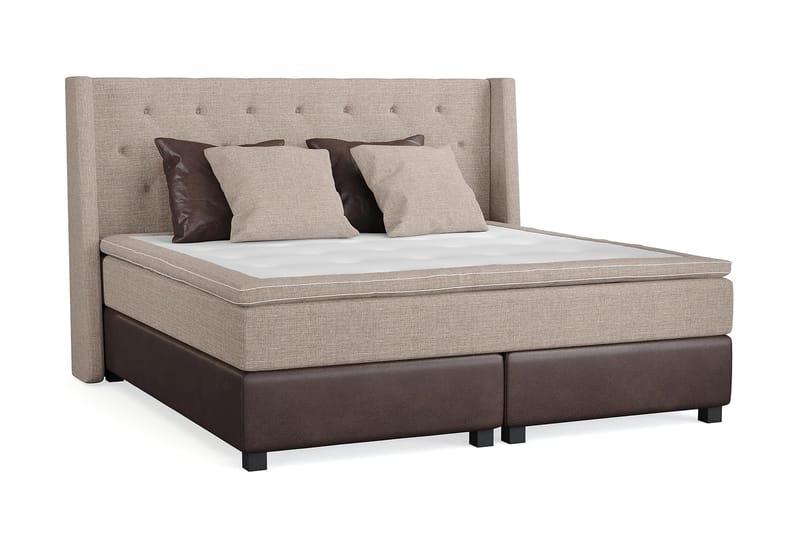 Cuba Kontinentalseng 210x210 - (+Flere valg) Beige/Brun - Møbler - Senger - Kontinentalsenger