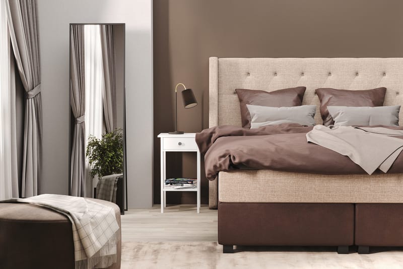 Cuba Sengepakke 140x200 med To Brune Puter - (+Flere valg) Beige/Brun - Møbler - Senger - Kontinentalsenger