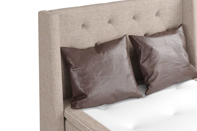 Cuba Sengepakke 140x200 med To Brune Puter - (+Flere valg) Beige/Brun - Møbler - Senger - Kontinentalsenger