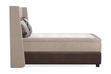 Cuba Sengepakke 140x200 med To Brune Puter - (+Flere valg) Beige/Brun - Møbler - Senger - Kontinentalsenger