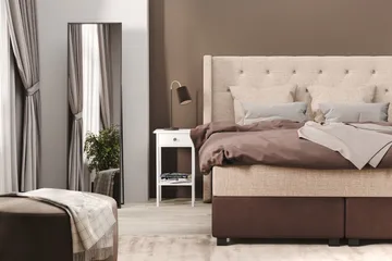 Cuba Sengepakke 160x200 med To Beige Puter - (+Flere valg) Beige/Brun - Møbler - Senger - Kontinentalsenger