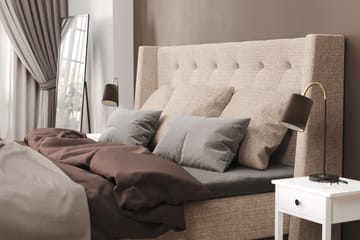 Cuba Sengepakke 160x200 med Tre Beige Puter - (+Flere valg) Beige/Brun - Møbler - Senger - Kontinentalsenger