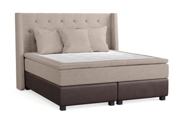 Cuba Sengepakke 160x200 med Tre Beige Puter - (+Flere valg) Beige/Brun - Møbler - Senger - Kontinentalsenger