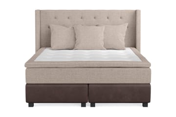 Cuba Sengepakke 160x200 med Tre Beige Puter - (+Flere valg) Beige/Brun - Møbler - Senger - Kontinentalsenger