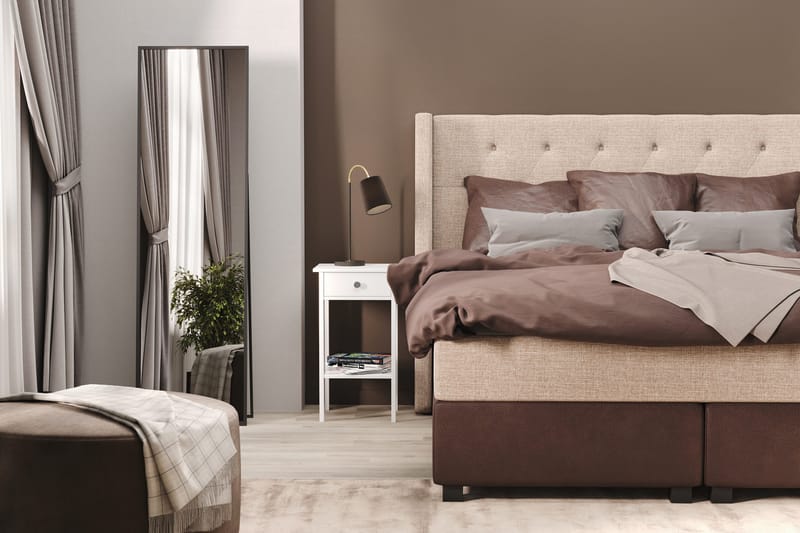 Cuba Sengepakke 160x200 med Tre Brune Puter - (+Flere valg) Beige/Brun - Møbler - Senger - Kontinentalsenger