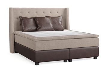 Cuba Sengepakke 160x200 med Tre Brune Puter - (+Flere valg) Beige/Brun - Møbler - Senger - Kontinentalsenger