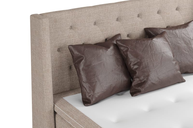 Cuba Sengepakke 160x200 med Tre Brune Puter - (+Flere valg) Beige/Brun - Møbler - Senger - Kontinentalsenger