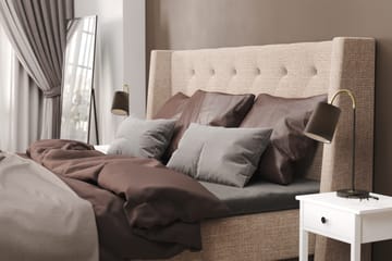 Cuba Sengepakke 160x200 med Tre Brune Puter - (+Flere valg) Beige/Brun - Møbler - Senger - Kontinentalsenger