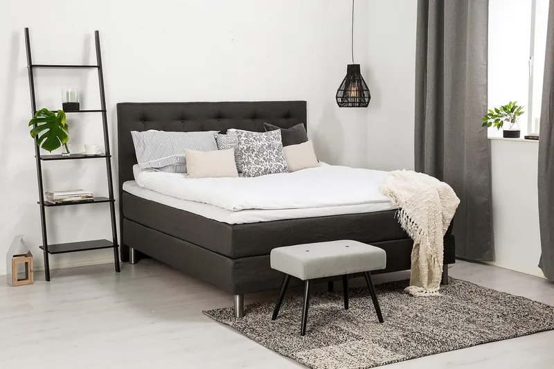 Diplomat Kontinentalseng 160x200 Mørkegrå - Møbler - Senger - Kontinentalsenger