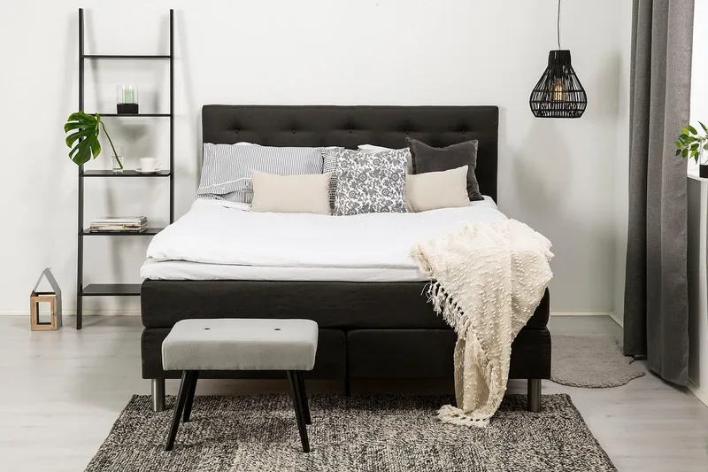 Diplomat Kontinentalseng 160x200 Mørkegrå - Møbler - Senger - Kontinentalsenger