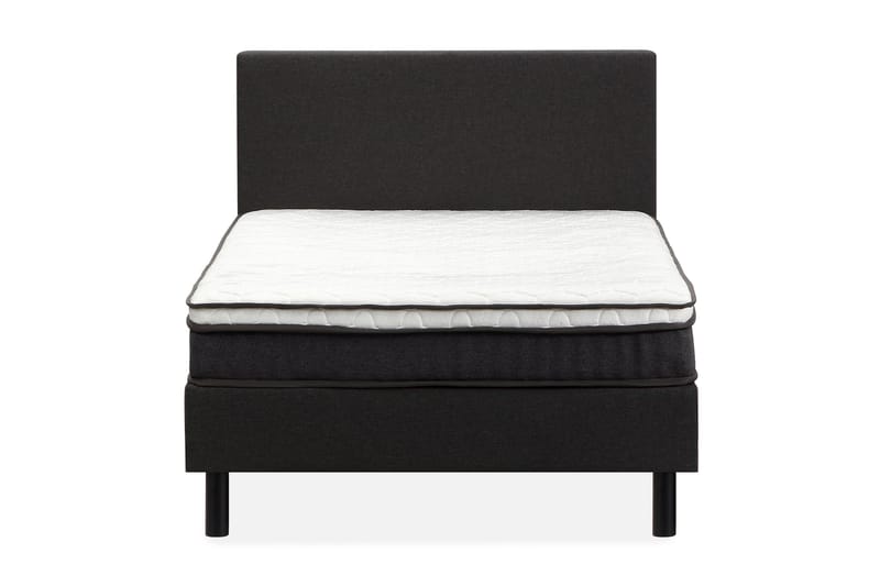 Divine Komplett Sengpakke 120x200 cm Kontinentalseng med Sengegavl, Svart / Mørkgrå