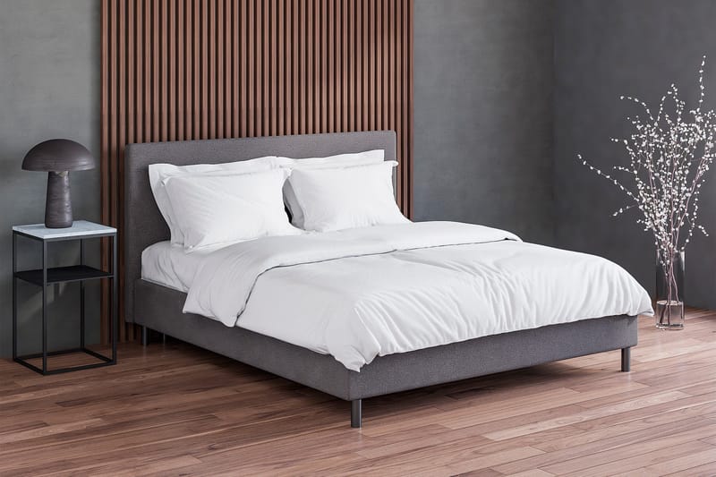 Divine Komplett Sengpakke 120x200 cm med Sengegavl - Grå - Møbler - Senger - Kontinentalsenger