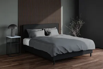 Divine Komplett Sengpakke 140x200 cm Med Sengegavl - Mørkgrå - Møbler - Senger - Kontinentalsenger