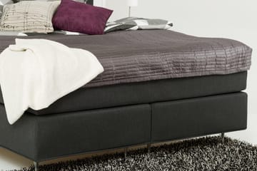 Dolly Kontinentalseng 180x200 cm Memoryfoam - Mørkegrå/Svarte Ben - Møbler - Senger - Kontinentalsenger