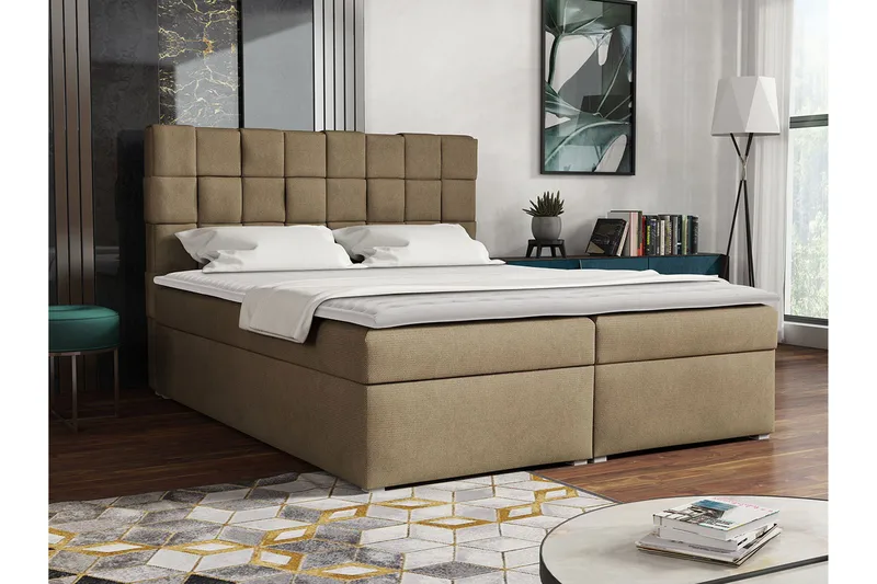 Eirado Kontinentalseng 160x200 cm - Beige - Møbler - Senger - Kontinentalsenger