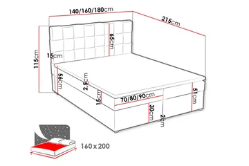 Eirado Kontinentalseng 160x200 cm - Beige - Møbler - Senger - Kontinentalsenger