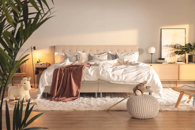 Ella Familieseng 240x200 cm - (+Flere valg) Beige - Møbler - Senger - Kontinentalsenger