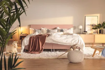 Ella Familieseng Sengepakke 240x210 cm - (+Flere valg) Rosa - Møbler - Senger - Kontinentalsenger