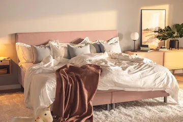 Ella Familieseng Sengepakke 240x210 cm - (+Flere valg) Rosa - Møbler - Senger - Kontinentalsenger