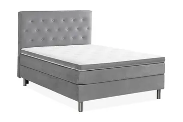 Ella Sengepakke 120x200cm Dypheftet - Lysegrå / Fløyel - Møbler - Senger - Enkeltsenger