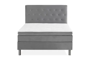 Ella Sengepakke 120x200cm Dypheftet - Lysegrå / Fløyel - Møbler - Senger - Enkeltsenger