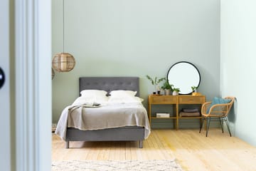 Ella Sengepakke 120x200cm Dypheftet - Lysegrå / Fløyel - Møbler - Senger - Enkeltsenger