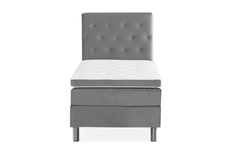 Ella Sengepakke 180x200cm Dypheftet, Lysegrå / Fløyel