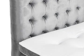 Ella Sengepakke 180x200cm Rutete Sengegavl - Lysegrå / Fløyel - Møbler - Senger - Enkeltsenger