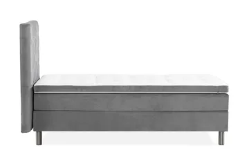 Ella Sengepakke 180x200cm Rutete Sengegavl - Lysegrå / Fløyel - Møbler - Senger - Enkeltsenger