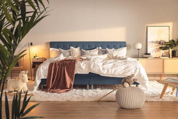 Familieseng Rebeca 240x200 cm - (+Flere valg) Mørkeblå - Møbler - Senger - Kontinentalsenger