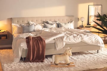 Familieseng Rebeca 280x200 cm - (+Flere valg) Beige - Møbler - Senger - Kontinentalsenger