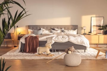 Familieseng Rebeca 280x200 cm - (+Flere valg) Lysegrå - Møbler - Senger - Kontinentalsenger