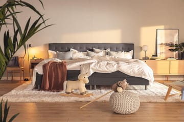 Familieseng Rebeca 280x200 cm - (+Flere valg) Mørkegrå - Møbler - Senger - Kontinentalsenger