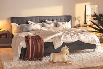 Familieseng Rebeca 280x200 cm - (+Flere valg) Mørkegrå - Møbler - Senger - Kontinentalsenger