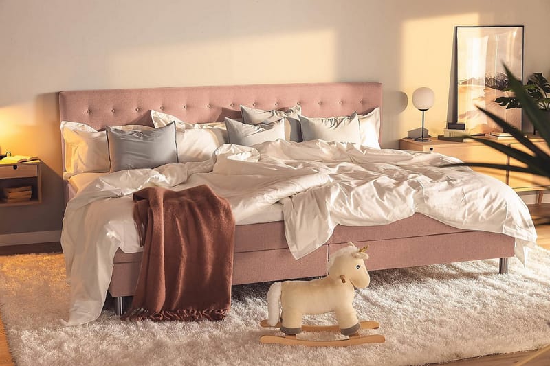 Familieseng Rebeca 280x200 cm - (+Flere valg) Rosa - Møbler - Senger - Kontinentalsenger