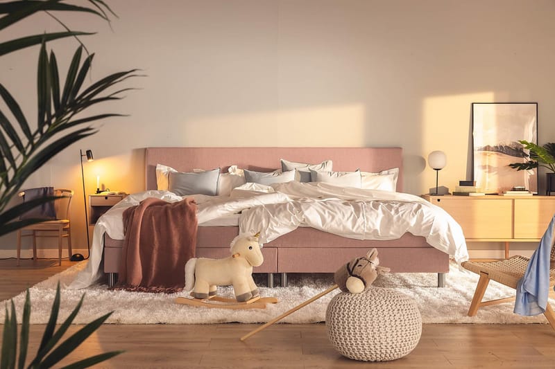 Familieseng Sengepakke Rebeca 280x200 cm - (+Flere valg) Rosa - Møbler - Senger - Kontinentalsenger