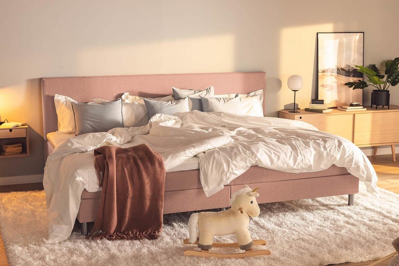 Familieseng Sengepakke Rebeca 280x200 cm - (+Flere valg) Rosa - Møbler - Senger - Kontinentalsenger