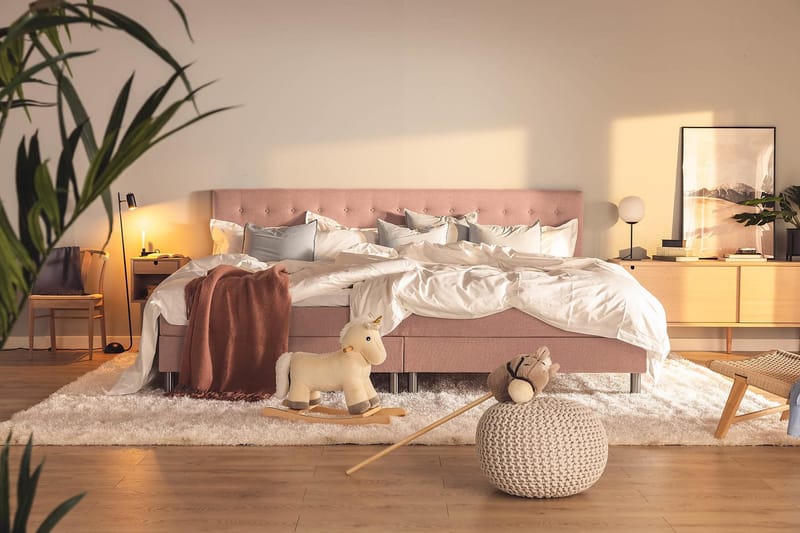 Familieseng Sengepakke Rebeca 280x210 cm - (+Flere valg) Rosa - Møbler - Senger - Kontinentalsenger