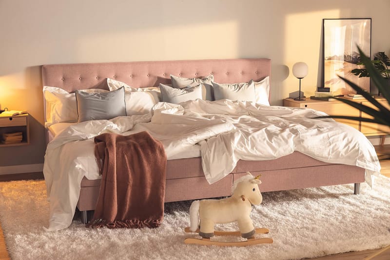Familieseng Sengepakke Rebeca 280x210 cm - (+Flere valg) Rosa - Møbler - Senger - Kontinentalsenger