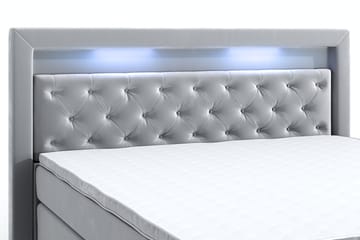 Faylor Luxury Velvet Sengepakke 180x200 - Lysegrå - Møbler - Senger - Kontinentalsenger