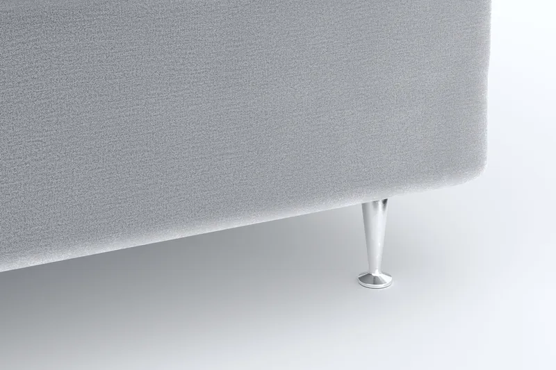 Faylor Luxury Velvet Sengepakke 180x200 - Lysegrå - Møbler - Senger - Kontinentalsenger