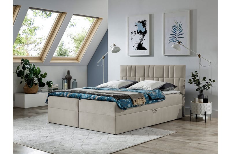 Frusci Kontinentalseng 160x200 + Overmadrass - Møbler - Senger - Kontinentalsenger