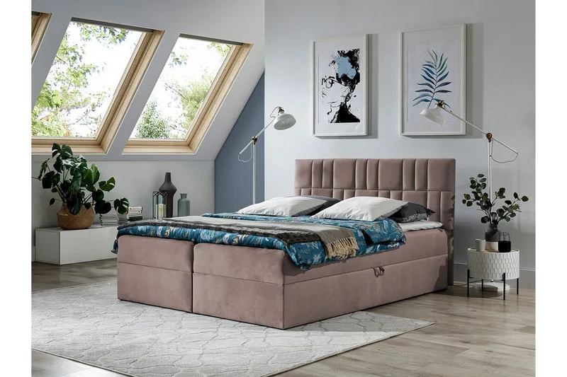 Frusci Kontinentalseng 160x200 + Overmadrass - Møbler - Senger - Kontinentalsenger