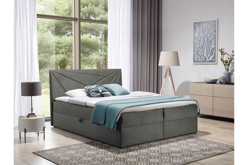 Frusci Kontinentalseng 160x200 + Overmadrass - Møbler - Senger - Kontinentalsenger