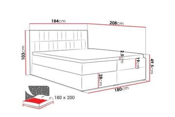 Frusci Kontinentalseng 180x200 + Overmadrass - Møbler - Senger - Kontinentalsenger