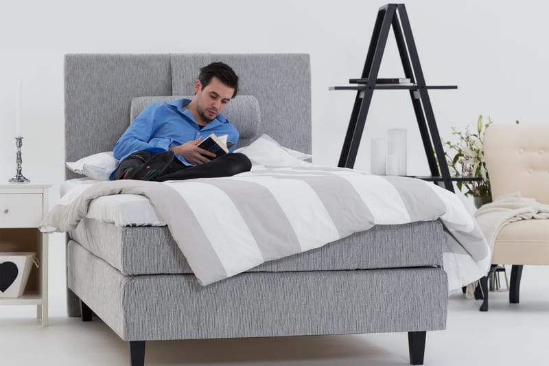 Hilton Deluxe 120 Kontinentalseng - Lysegrå - Møbler - Senger - Enkeltsenger