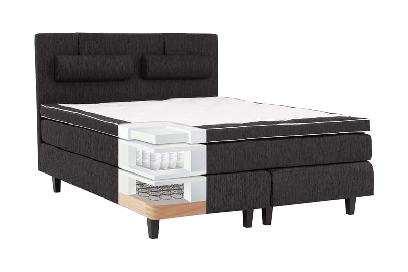 Hilton Deluxe Kontinentalseng 120 - Svart - Møbler - Senger - Enkeltsenger