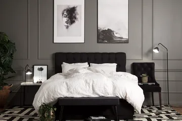 15 cm Eik,Sengeben Eik 15 cm - Svart