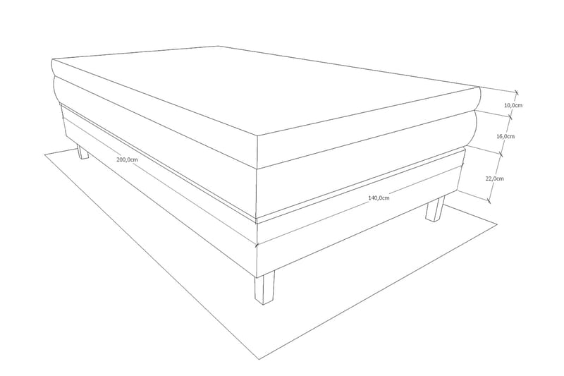 Hilton Deluxe Kontinentalseng 140 - Svart - Møbler - Senger - Kontinentalsenger